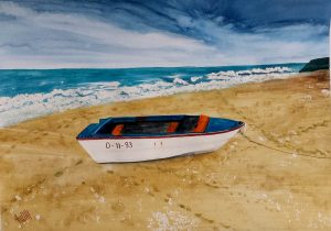 Boat on the beach/Лодка на плажа-49.5x34.5 cm